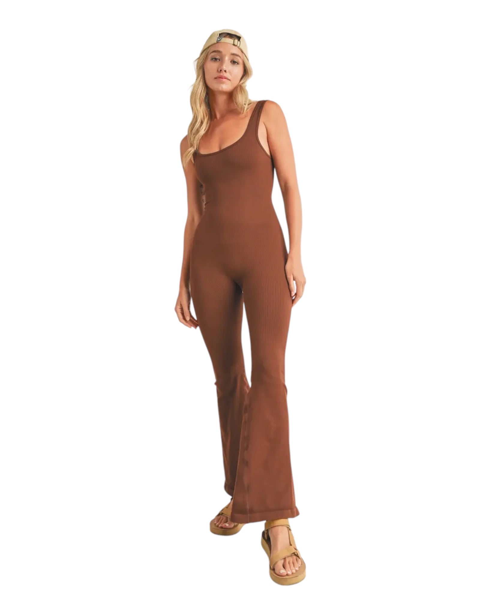 Flare Ribbed Jumpsuit